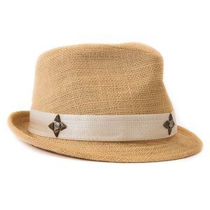 New!! PETER GRIMM Straw Fedora Hat